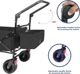 Ifast 797241869502 Heavy Duty Collapsible Folding Wagon Cart Back Handle Utilit Outdoor Garden