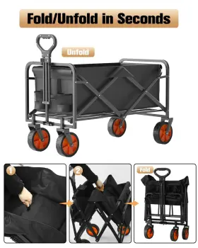 Ifoker 704090937139 Beach Cart Large Capacity Heavy Duty Folding Wagon Portable Collapsible #2