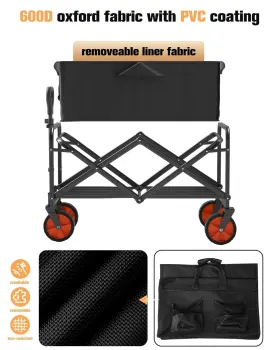 Ifoker 704090937139 Beach Cart Large Capacity Heavy Duty Folding Wagon Portable Collapsible #3