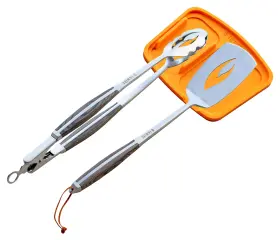 Ignite Sear-iously Good Grilling 679077118088 Premium 2-piece Bbq Tool Set Forged Stainless Steel Spatula Lock