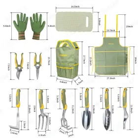 Ihansee 717181190665 Set Of 12 Garden Tool Heavy-duty Aluminum Gardening Hand Tools With Rubber N #2