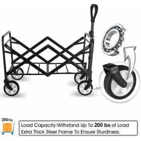Ihomey 294020609679 Collapsible Foldable Wagon Beach Cart Large Capacity Heavy Duty Folding Wag #2