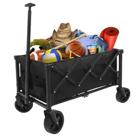 S3-02 Ihomey Collapsible Wagon Cart With Wheels Foldable Folding Utility Heavy Duty Wagons