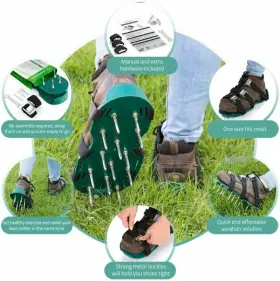 45-0218 Imountek Heavy Duty Pairs Lawn Aerator Shoes Grass Spike Sandal Adjustable #3