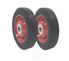 U55chit00152 Importer 2 Pack - Solid Rubber Flat Free Tire 6 Inch X 1.5 Hand Truck Wheel 1.25 Offset