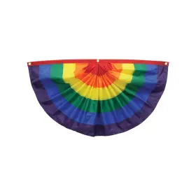 In The Breeze 762379037031 3703 Rainbow Pleated Fan Bunting 1.5ft X 3ft -outdoor Decoration H W