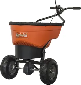 45-0548  Inc. 130 Lb. Commercial Push Spreader Orange/black