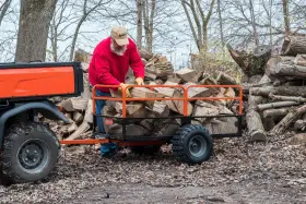 45-0554 Inc. 1 250-pound Atv/utv Swivel Steel Dump Cart Orange/black #3