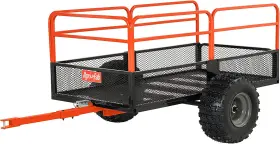 45-0554 Inc. 1 250-pound Atv/utv Swivel Steel Dump Cart Orange/black