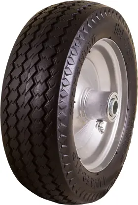 00011 Industries 4.10/3.50-4 Inch Flat Free Hand Truck / All-purpose Utility Tire On Wheel 2.25 Of