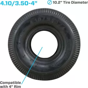20501 Industries 4.10/3.50-4 Inch Pneumatic Air Filled Hand Truck / All Purpose Utility Tire And In #3