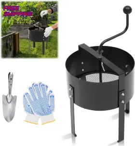 Usy24-0014 Inracity Rotary Soil Sifter Garden With Gloves And Shovel 13 Inch Sifting Filte New
