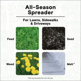 76009 Instead Lawn Push Spreader For Grass Seed Fertilizer Salt Ice Melt With Wheels #3