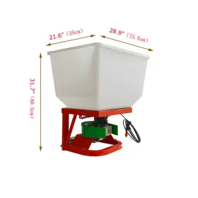 053370 Intbuying Used 12-volt Atv 265lbs Dry Material Broadcast Spreader Fertilizer Salt Seed