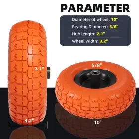Iococee 631344988855 4.10 3.50-4 Tire And Wheel 10 Inch Flat Free Tires 4 Pack With 5/8 Axle Bor #3