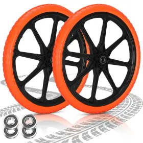 Iococee 797725161832 Upgraded 20x1.95 Inch Flat Free Tires Compatible With 5/8 Bearing Orange Iococee 797725161832 Upgraded 20x1.95 Inch Flat Free Tires Compatible With 5/8 Bearing Orange