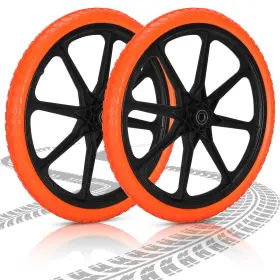 Iococee 797725162068 Upgraded 20x1.95 Inch Flat Free Tires Compatible With Rubber-maid Wheelbarrow Wheels