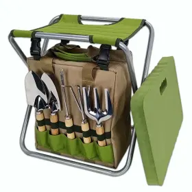 Ipbd030-1 Ipreference Garden Folding Gardener Stool With Gardening Tools Insulation Green