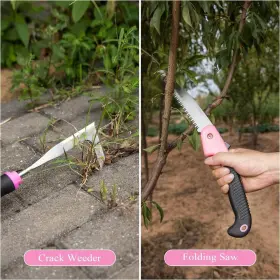 H2ph007ot833 Itopfox Heavy Duty Garden Tool Set With Detachable Storage Bag Pink 24-pieces #2