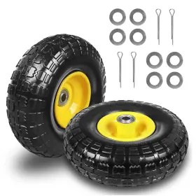 Ascjp0080 Jack Boss 10 Inch Soild Rubber Dolly Tire Wheels 4.10/3.50-4 And Wheel Flat Free