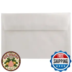 B00pbe7y86 Jam Paper A10 Translucent Vellum Envelopes 6x9.5 Clear 50 Pack