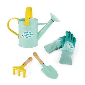 J03187 Janod Happy Garden - 5 Piece Sturdy Metal Gardening Playset With Watering Can