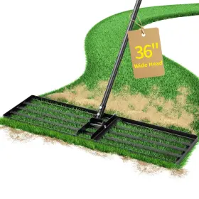 Jardineer 702401717050 36 Inch Heavy Duty Lawn Leveling Rake 72 Long Handle Yard Lev