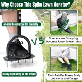 Jardineer 702401717371 Lawn Aerator Spike Aerating Tool Updated 36 Inch Taller Manual Grass Too #3