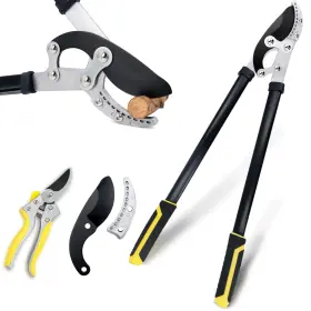 Jardineer 737269678137 Garden Loppers Pruners Set Include 30 Inch Anvil For Tree Trimming Heavy
