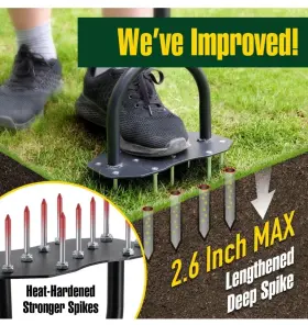 Jardineer 744110527193 Lawn Aerator Spike Aerating Tool Updated 36 Inch Taller Manual Grass Aera #2