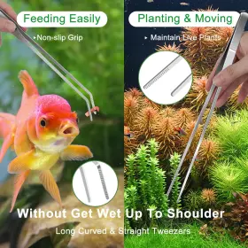 Jeimier 313055834835 4pcs Tools Kit Long Planted Aquarium Tweezers Scissors Spatula #3
