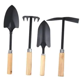 Jc-sc1 Jiecheng 4-piece Wooden Handle Gardening Tool Set Sturdy And Durable Includes