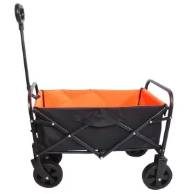 Jimsmaison 313092556516 1.8 Cu. Ft. Orange Black Metal Mini Folding Garden Cart