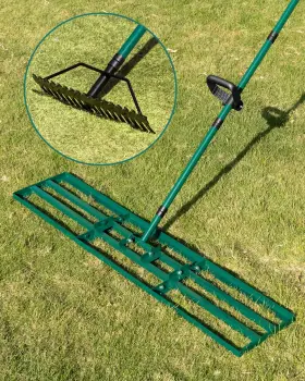 Cdp202 Jivajot Lawn Leveling Rake 48x10ftft Yard With 78ftft Back-saving Adjustab