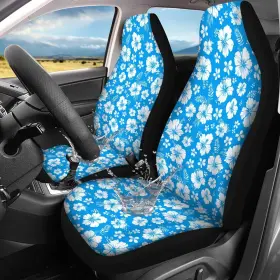 Fv25042222 Jodoolang Blue Hibiscus Floral Front Car Seat Covers Only 2pcs Auto Universal Pro