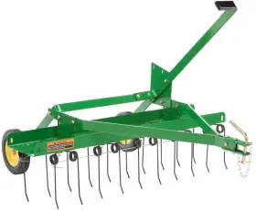 Ta-40jd John Deere 40 Inch Tow Behind Thatcherator Aerate Top Layer Lawn Soil Dual Tines