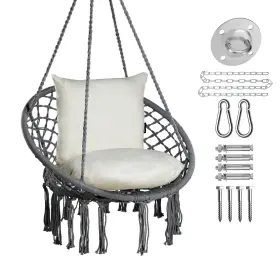 Joyview 671891745549 Macrame Chair Hanging Swing Max 330 Lbs Hammock With 2 Cu