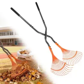 Rake2023 Juanyue Garden Rake Black Orange Plastic Fan Design Heavy Duty Lawn Leaf Collection