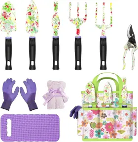 Jh-gts-001 Jumphigh Gardening Tool Set Ten Pieces Heavy Duty Aluminum Garden Kit Floral