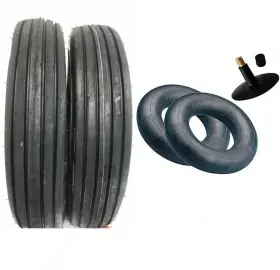 500-15 Justubes.com 50015 Two 5.00-15 Farm Rib Implement Tire With Tubes Wagon Cart I-1 Heavy-duty