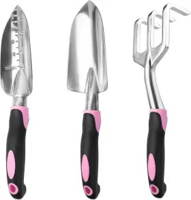 Jv-gts-3pc-pnk-a Jvoiyae Pink Garden Tool Set 3 Pack Aluminum Heavy Duty Gardening Kit Includes Hand Tro