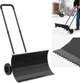 Jwpehoe 717308645924 Snow Shovel With Wheels For Driveway And Ice Removal Pusher New