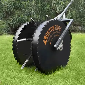 Kd-0003 K.d Stonedge Patented Rolling Lawn Coring Aerator Yard Grass Pulling Black