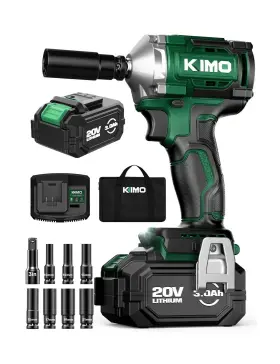814n.m K I M O. 707876211881 Kimo Cordless Impact Wrench 1/2 Inch With Max Torque 3mode ... Fast Ship