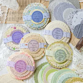 B0fksz15jv K Kattone 300pcs Round Scrapbook Paper Embossed Textured Printed Rice Lace Edges