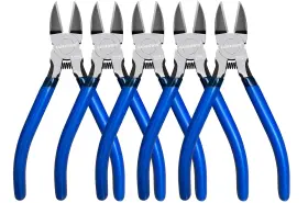 Kaihaowin Kh014 Wire Cutters 5 Pack 6.5 Inch Flush Diagonal 6 X5 Pcs Blue