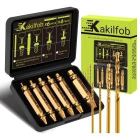Xy014 Kakilfob Damaged Screw Extractor Set 10pcs Easy Out Bolt Drill Bit Str