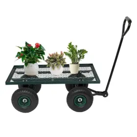 Karl Home 677489777169 Garden Cart 33.8 Inch X 38 Pneumatic Tire Steel Bin Rectangle In Green