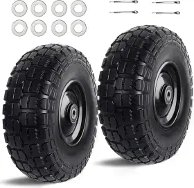 1216-hb Kavedodu 12ftft Flat Free Tires Rubber Replacement Solid Tire And Wheel Assemblies For Hand