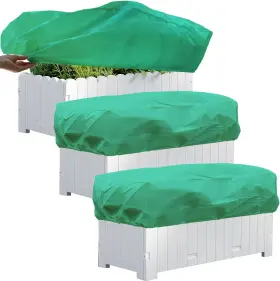 Kborover 742346865058 3 Pcs Rectangular Planter Plant Winter Frost 39.4 17.7 15.7 In Green